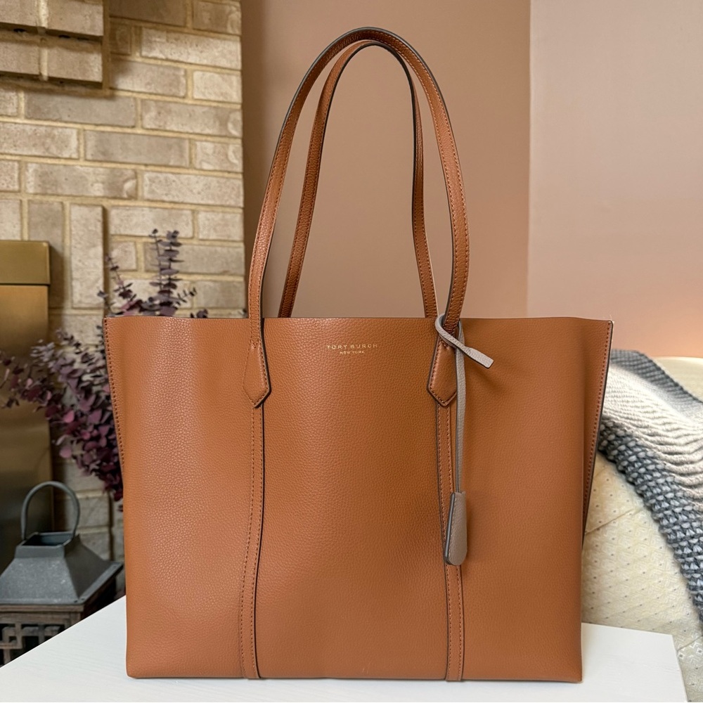Tory Burch Triple Compartment Perry Tote - Tan Leather - Picture 2 of 15